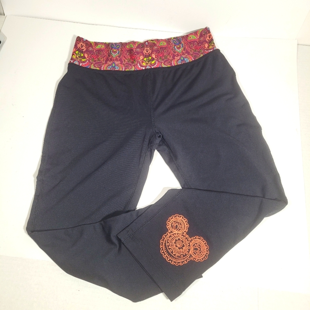 Disney Parks Mickey Mouse Head Cropped Yoga Pants Leggings Women’s Small